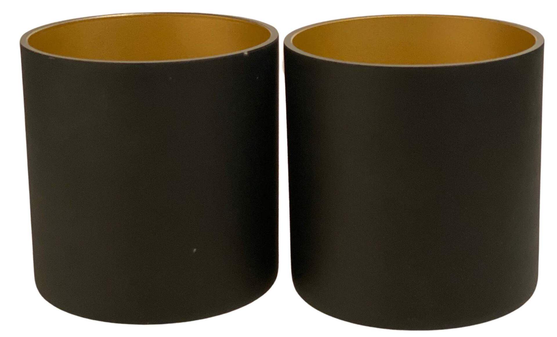 Mat zwart cilinder glas windlicht waxinelichthouder