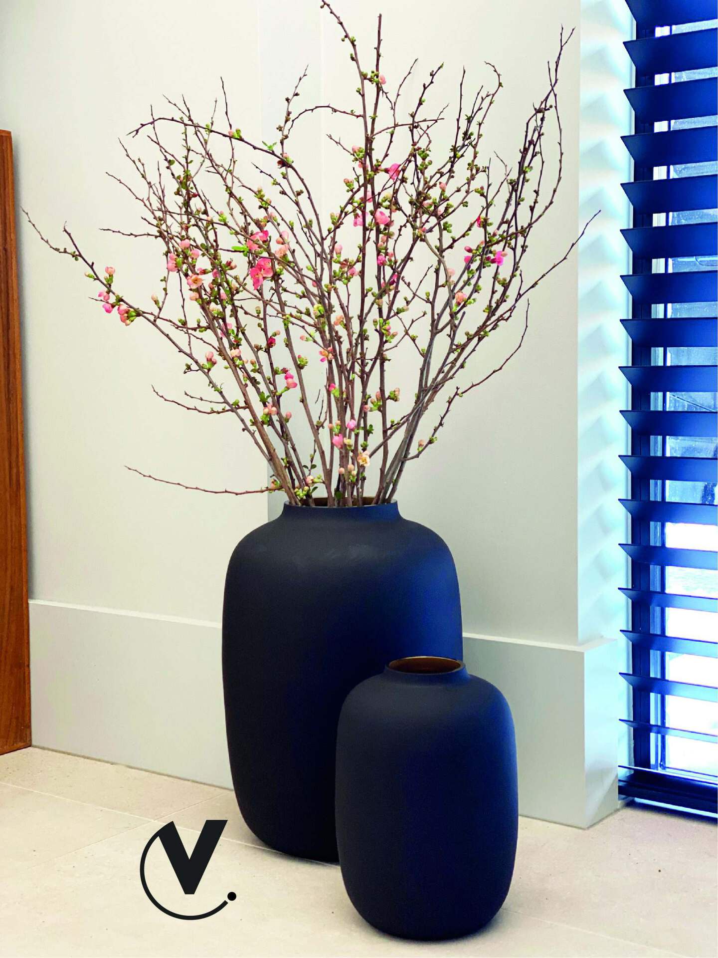 Glazen vaas mat zwart L – H45 - Afbeelding 2